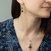 Set argint ametist, peridot si perla Nova