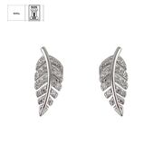 Cercei argint frunza cu zirconiu alb Nieves