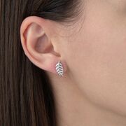 Cercei argint frunza cu zirconiu alb Nieves