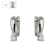 Cercei argint eleganti cu zirconiu alb Roser