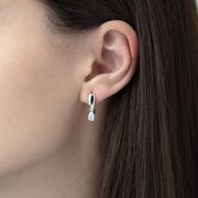 Cercei argint eleganti cu zirconiu alb Roser