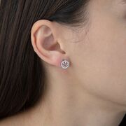 Cercei argint rotunzi Smiley