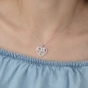 Lant argint mama cu zirconii roz