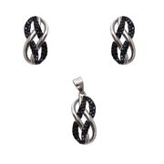 Set argint infinit cu zirconii negre Naiara