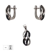 Set argint infinit cu zirconii negre Naiara