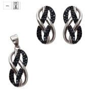 Set argint infinit cu zirconii negre Naiara