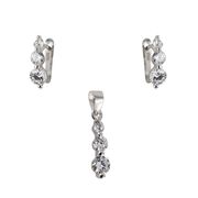 Set argint elegant zirconii albe Thia