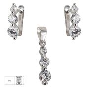 Set argint elegant zirconii albe Thia