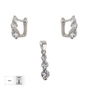 Set argint elegant zirconii albe Thia