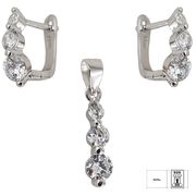 Set argint elegant zirconii albe Thia