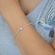 Bratara argint tennis zirconiu roz Thia