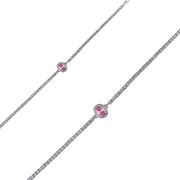 Bratara argint tennis zirconiu roz Thia