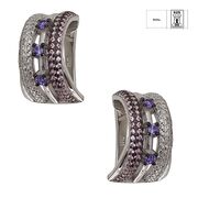 Cercei argint eleganti cu zirconiu mov  Thia