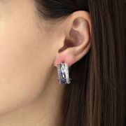 Cercei argint eleganti cu zirconiu mov  Thia