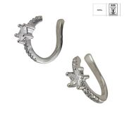 Cercei argint cuff cu stea si zirconii Thia