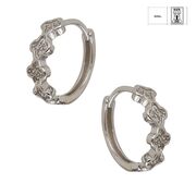 Cercei argint rotunzi cu zirconiu alb Thia