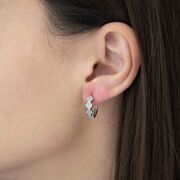 Cercei argint rotunzi cu zirconiu alb Thia