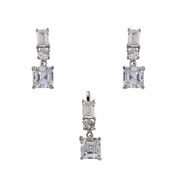 Set argint elegant zirconii albe Thia