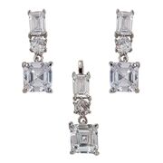 Set argint elegant zirconii albe Thia