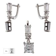 Set argint elegant zirconii albe Thia