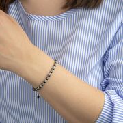 Bratara argint snur hematite Thia