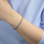 Bratara argint snur hematite fatetate Thia