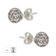 Cercei argint mici rotunzi Lya crystals