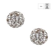 Cercei argint mici rotunzi Lya crystals