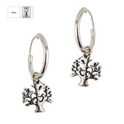 Cercei argint simplu copacul vietii