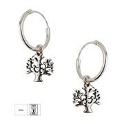 Cercei argint simplu copacul vietii