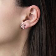 Cercei argint semiluna Thia cu zirconii