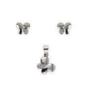 Set argint fluturi cu zirconii Alena