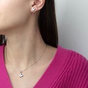 Set argint fluturi cu zirconii Alena