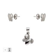 Set argint fluturi cu zirconii Alena