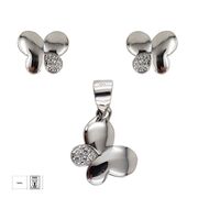 Set argint fluturi cu zirconii Alena