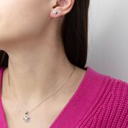 Set argint floare cu zirconii Floris