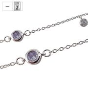 Bratara argint solitaire mov Thia