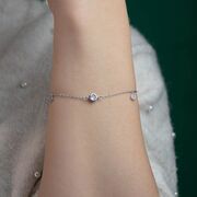 Bratara argint solitaire mov Thia