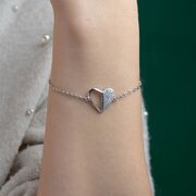 Bratara argint inima zirconii Thia