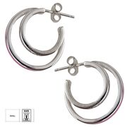 Cercei argint rotunzi roz Creolinni