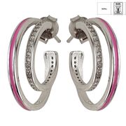 Cercei argint rotunzi roz Creolinni