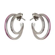 Cercei argint rotunzi roz Creolinni