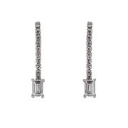 Cercei lungi argint Thia cu zirconiu