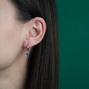 Cercei argint rotunzi albastri Thia