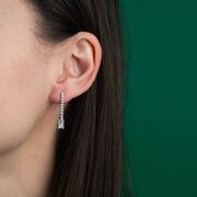 Cercei lungi argint Thia cu zirconiu