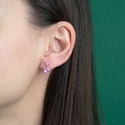 Cercei argint inimi roz Thia