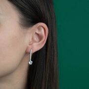 Cercei lungi argint Thia cu zirconiu