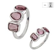 Inel argint crystal mov Thia marimea 53