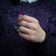 Inel argint elegant zirconii roz Thia marimea 54