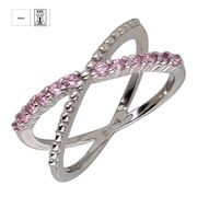 Inel argint minimalist zirconii roz Thia marimea 60